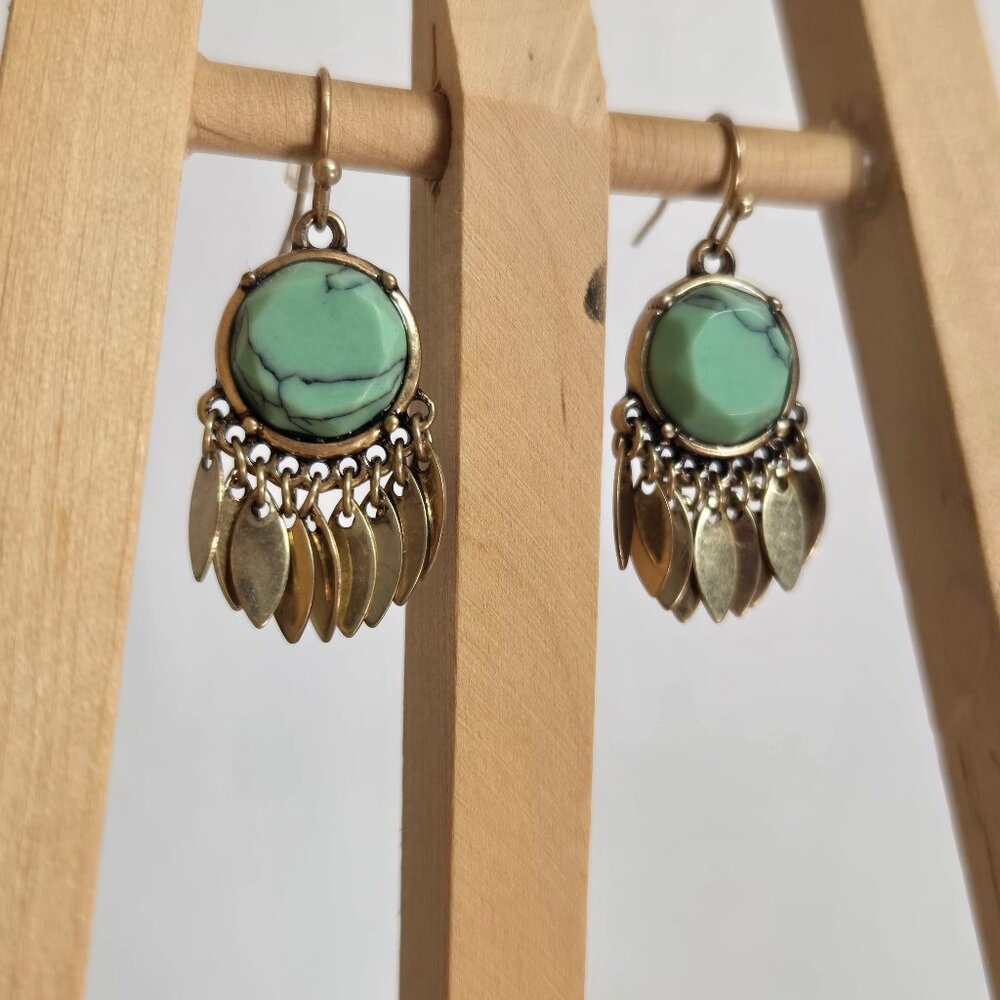 Turquoise & Sterling Silver Dangle Earrings